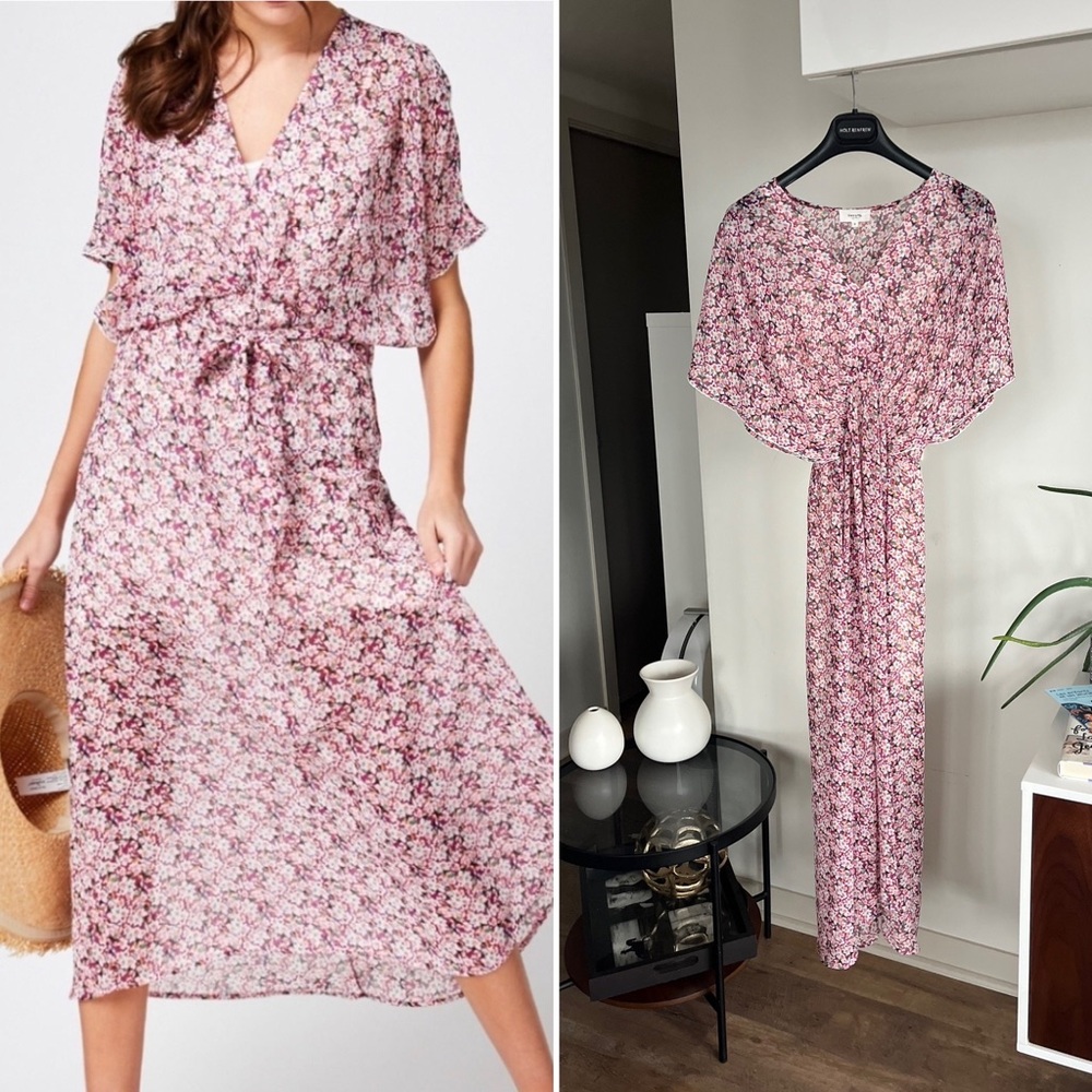 Grace & Mila Coline Prairie Boho Floral Dress Victorian Sheer Wedding Fairy Sz S